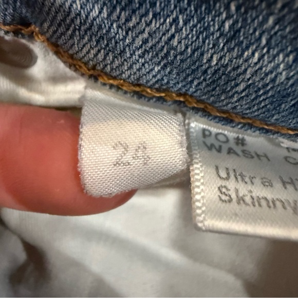 Reformation Cyprus Ultra High Rise Skinny Denim Jeans Womens 24 Light Blue Wash - Picture 9 of 10